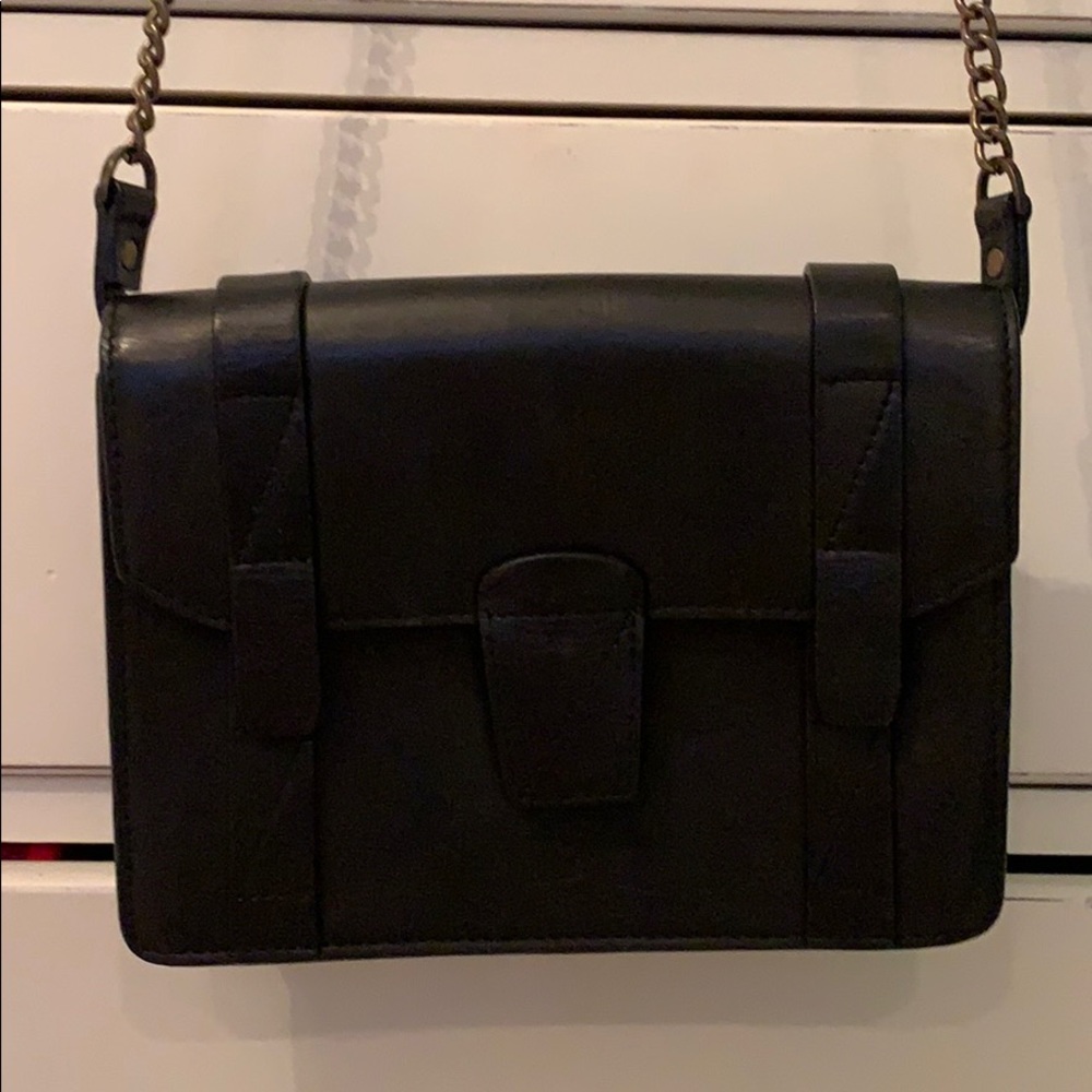 Black Leather Crossbody Bag